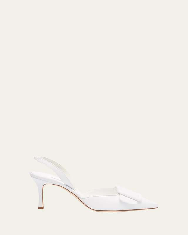 Maysli Leather Buckle Halter Pumps